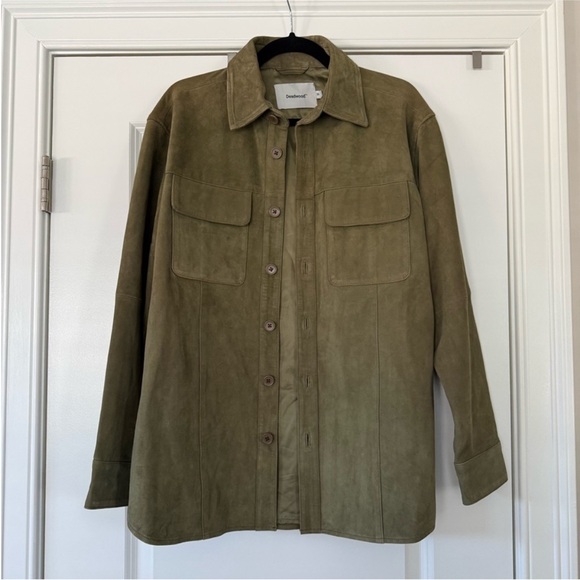 Deadwood shoreline khaki green olive suede jacket shirt